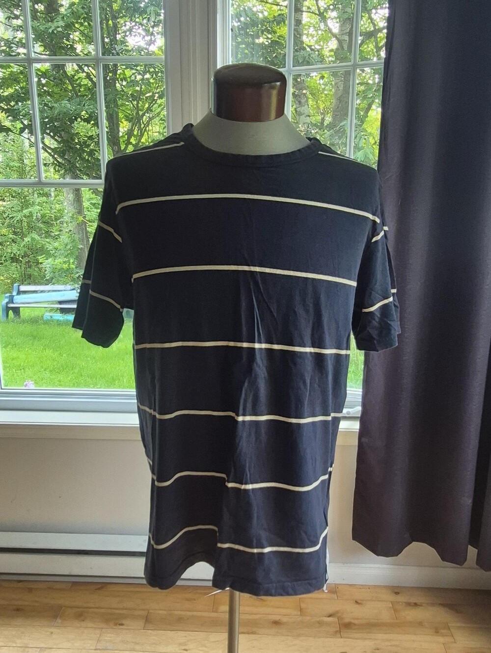 Element Men's Navy Blue Stripe Crewneck T-Shirt